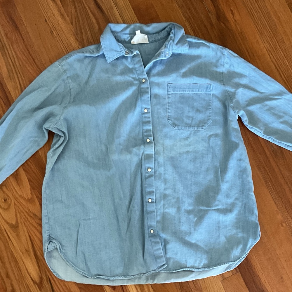 Sezane Max Shirt - Size 38/6 - Light Denim